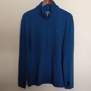 Icebreaker Men's Original Merino Wool Zip Pullover Sweater SZ L  Blue Gorpcore